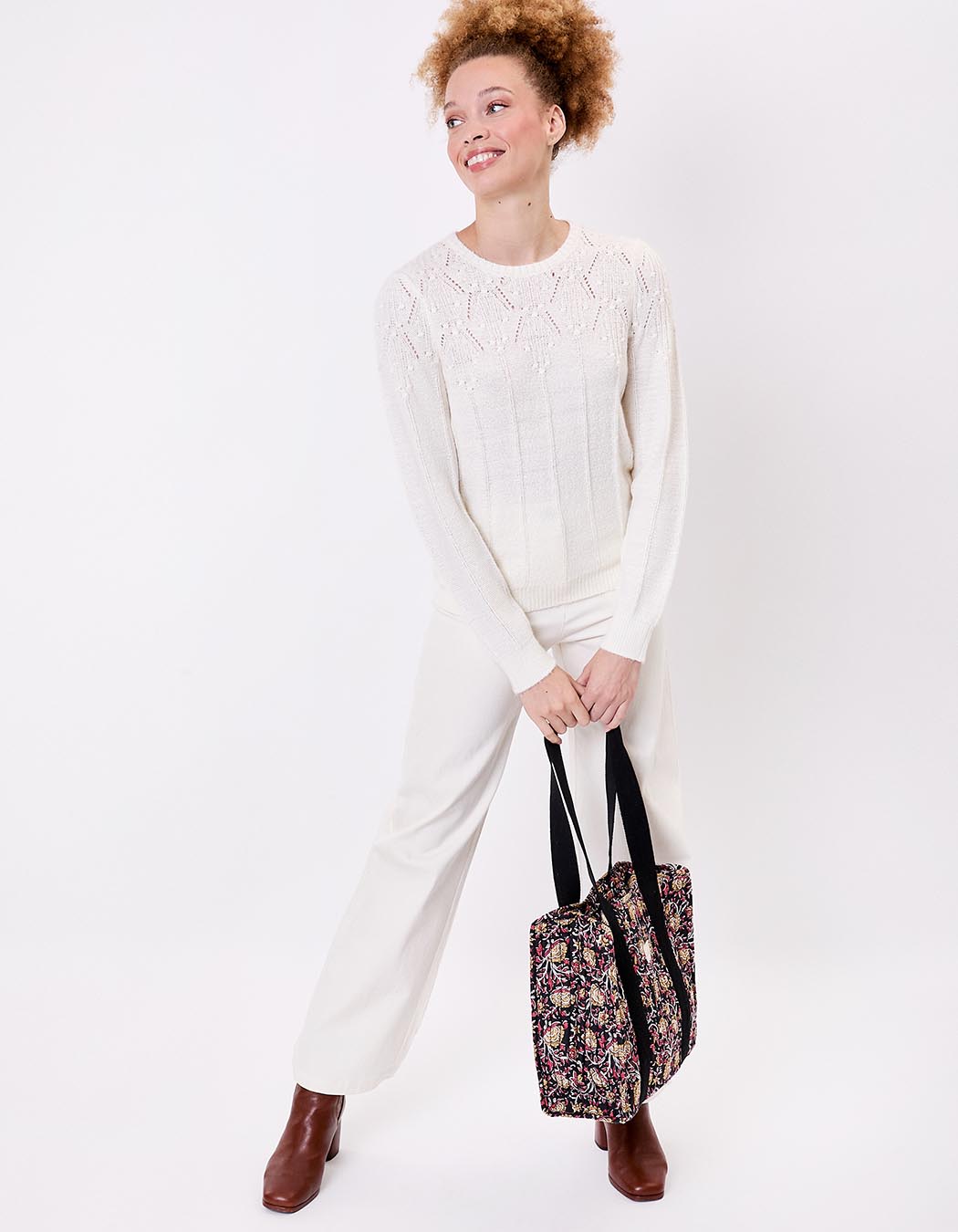 Quilted tote bag in organic cotton femme La Fiancée