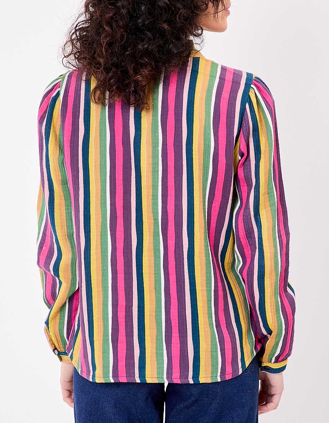 Embroidered shirt in organic cotton gauze femme La Fiancée