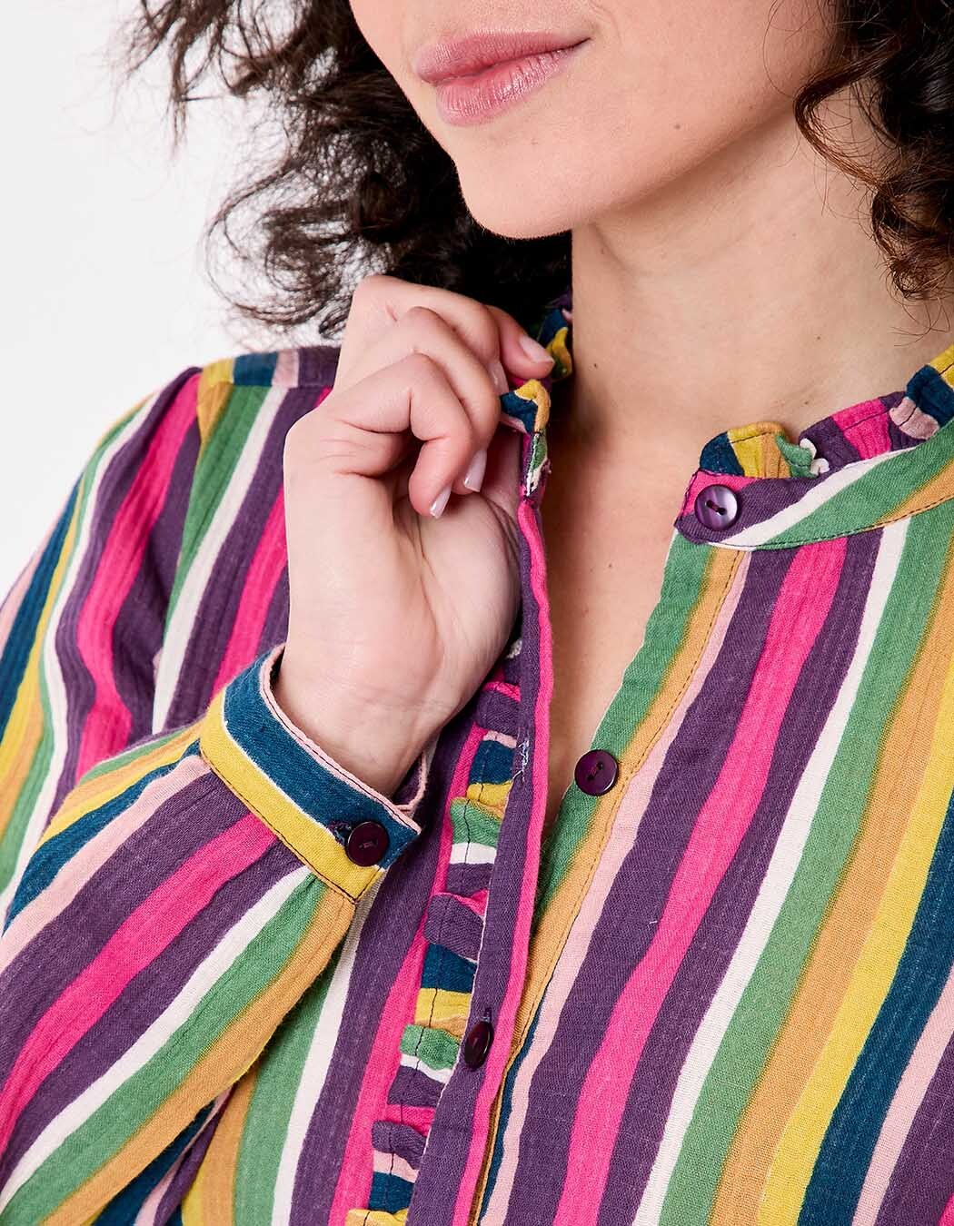 Embroidered shirt in organic cotton gauze femme La Fiancée