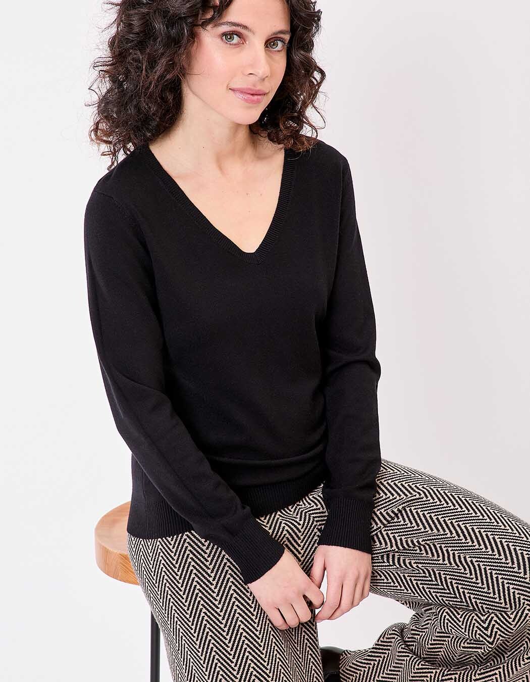 V-neck knit sweater femme La Fiancée