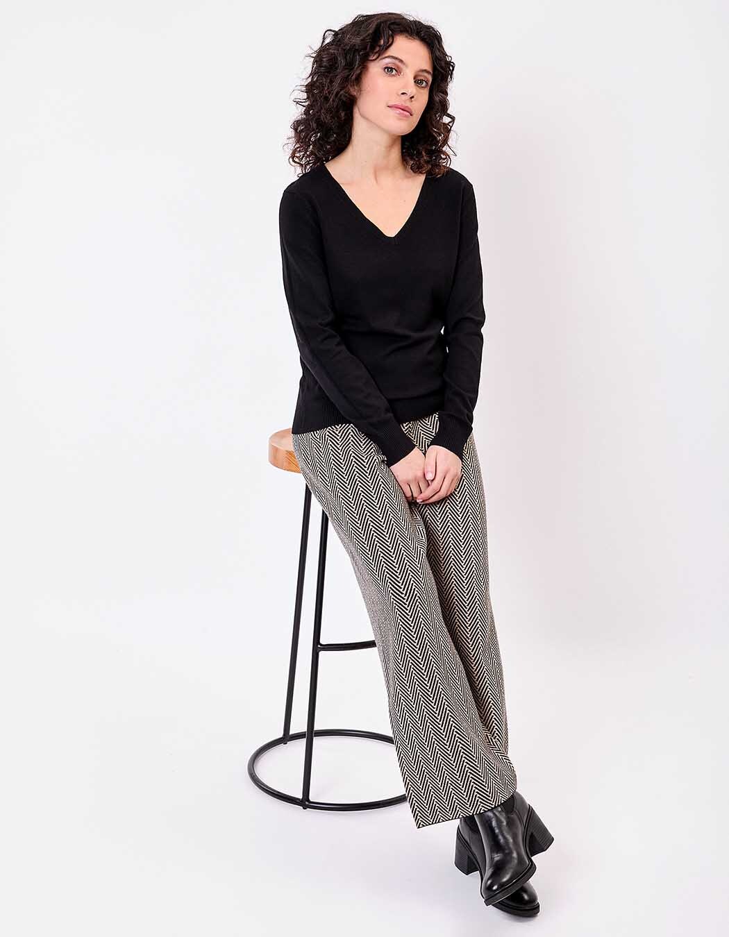 V-neck knit sweater femme La Fiancée