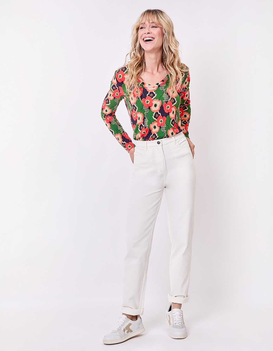 Straight-leg jeans in organic cotton denim femme La Fiancée