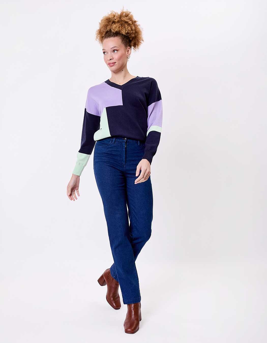 Straight-leg jeans in organic cotton denim femme La Fiancée