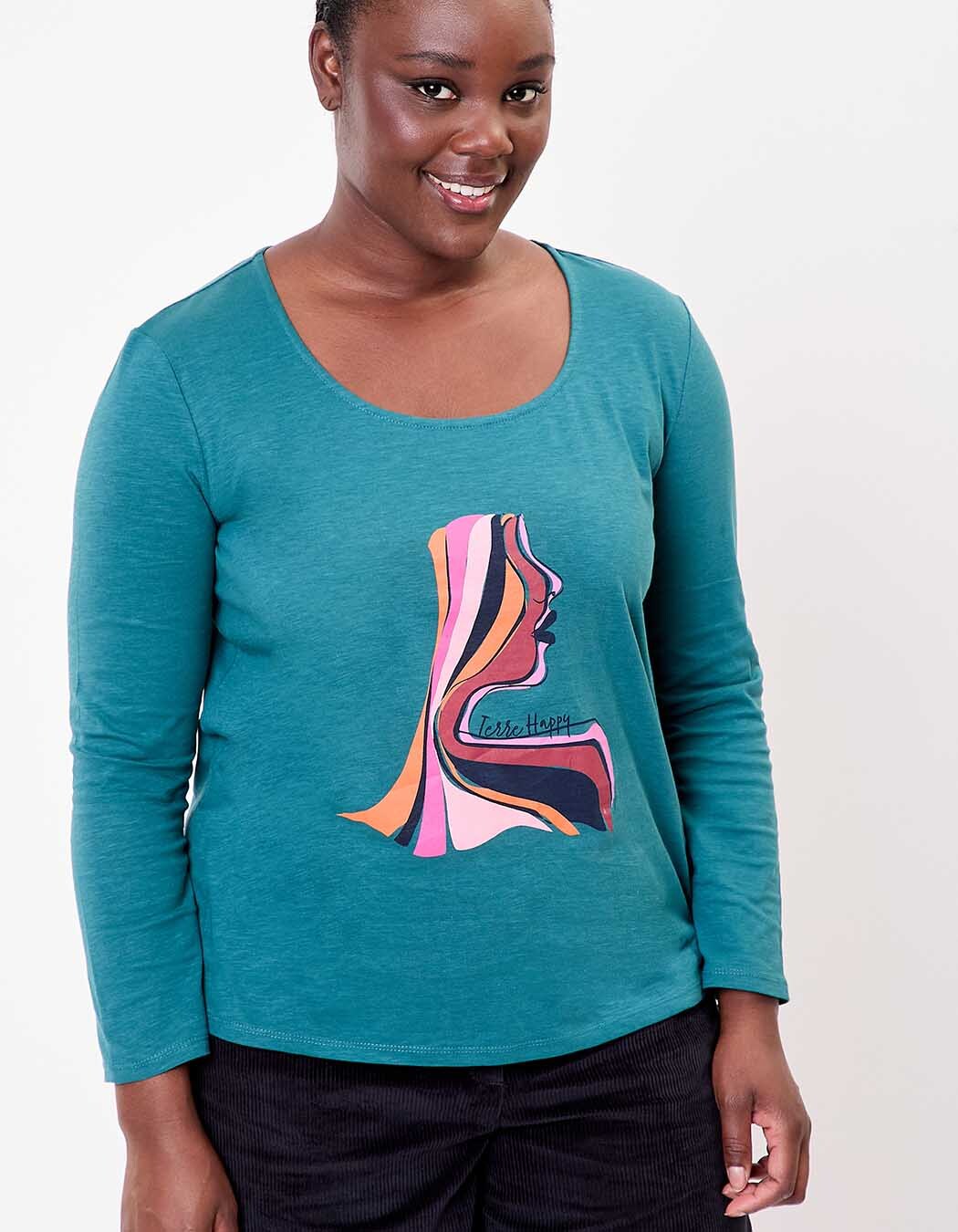 Organic flamed cotton T-shirt femme La Fiancée