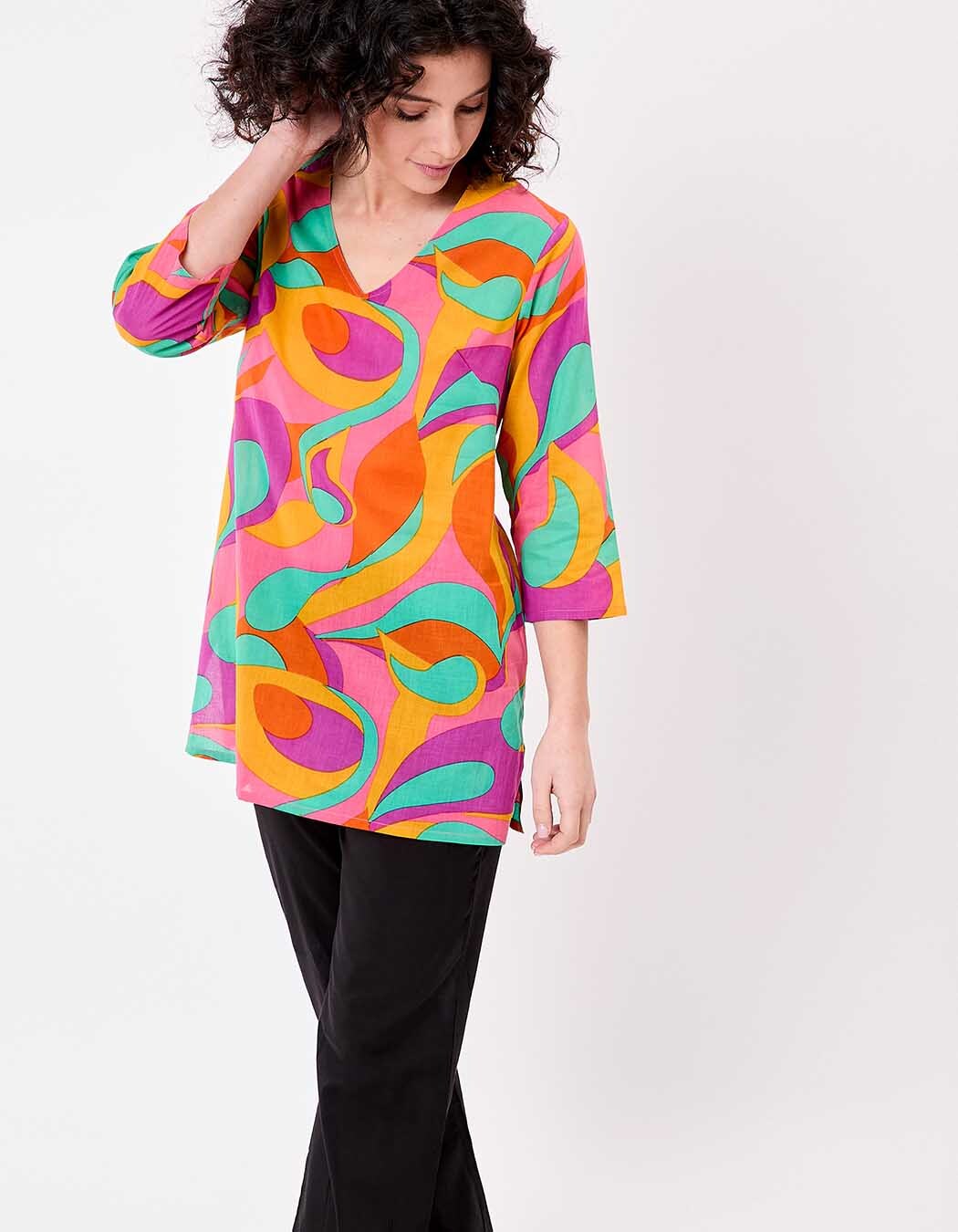Women’s tunic in organic cotton voile femme La Fiancée