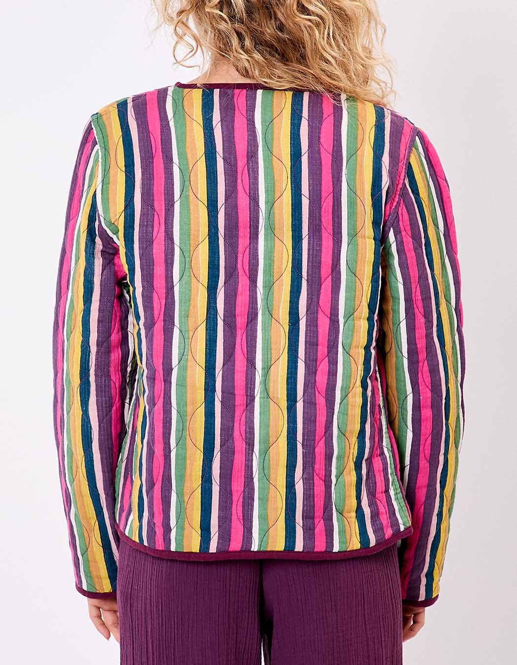 Reversible quilted jacket in organic cotton gauze femme La Fiancée