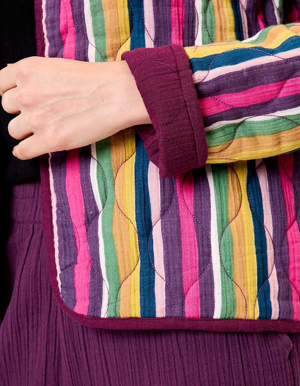 Reversible quilted jacket in organic cotton gauze femme La Fiancée