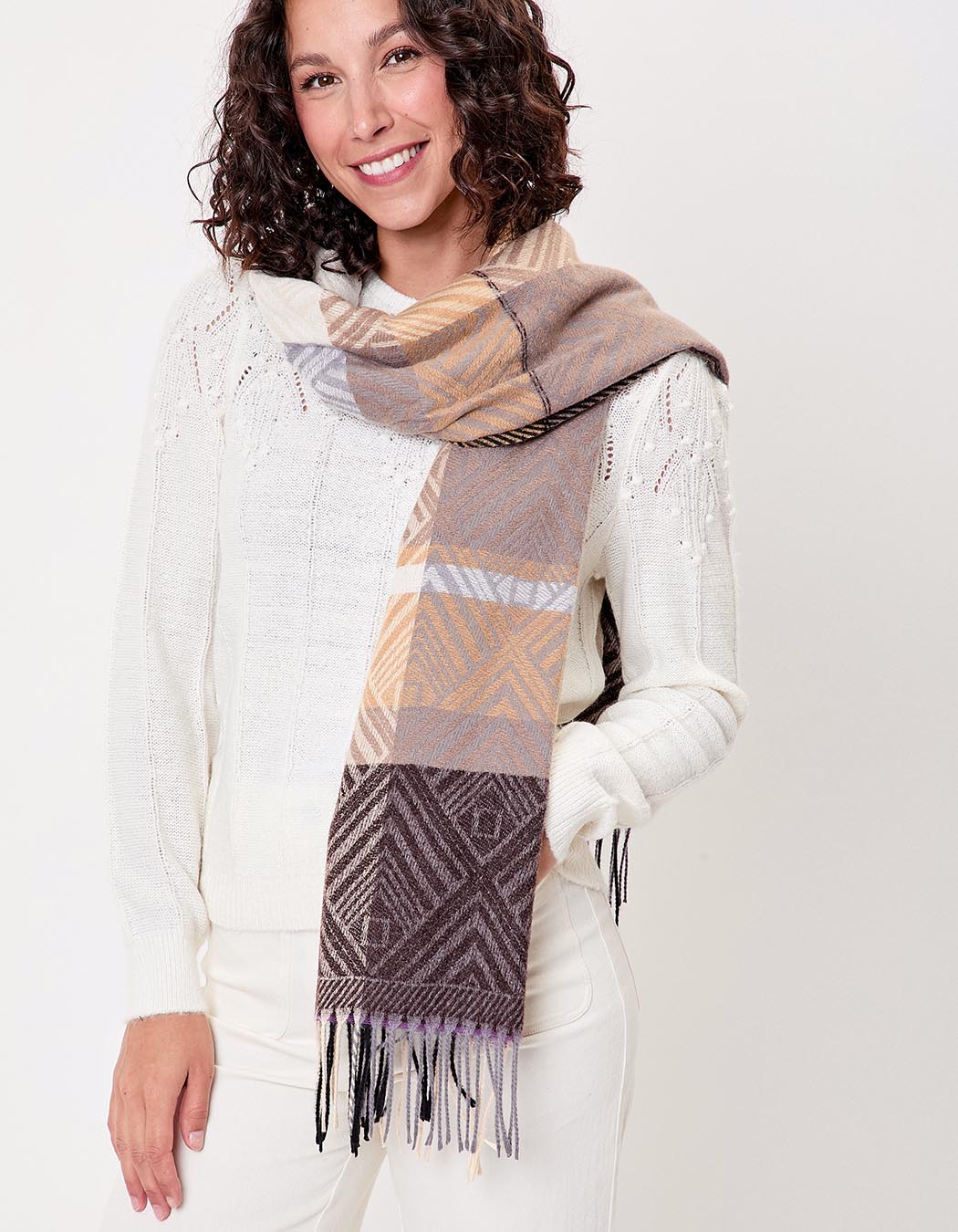 Knitted rectangular scarf femme La Fiancée