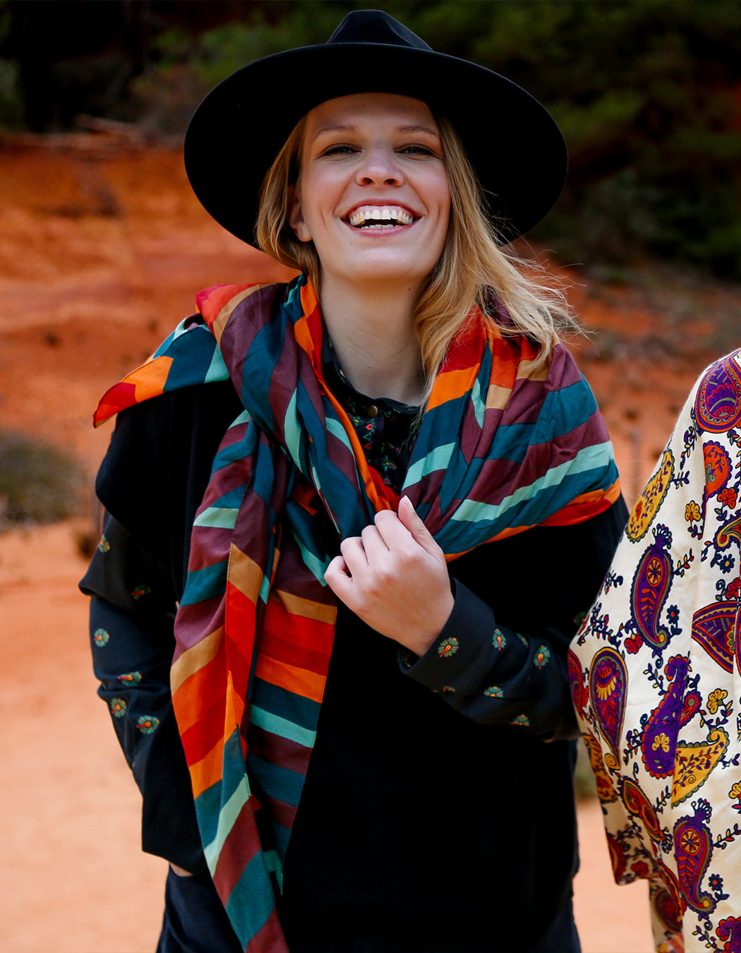 Large printed fluid cotton stole femme La Fianc&eacute;e
