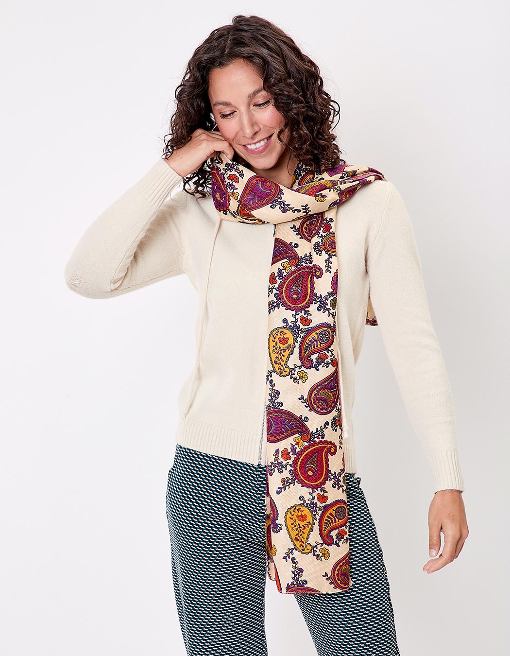 Printed rectangular stole femme La Fiancée