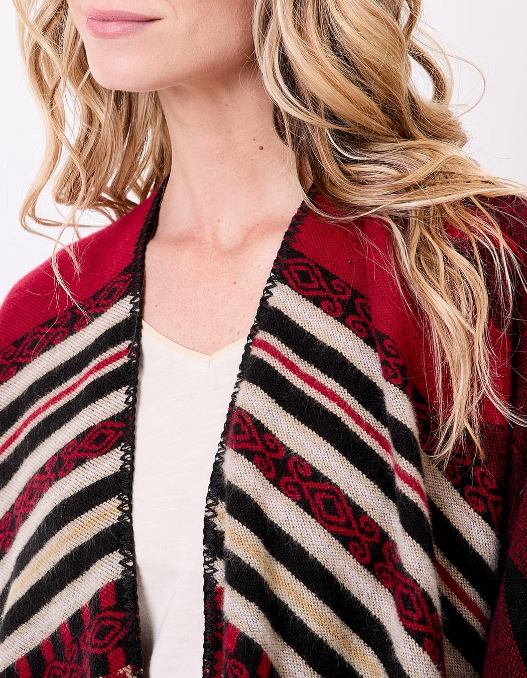 Reversible printed poncho femme La Fiancée