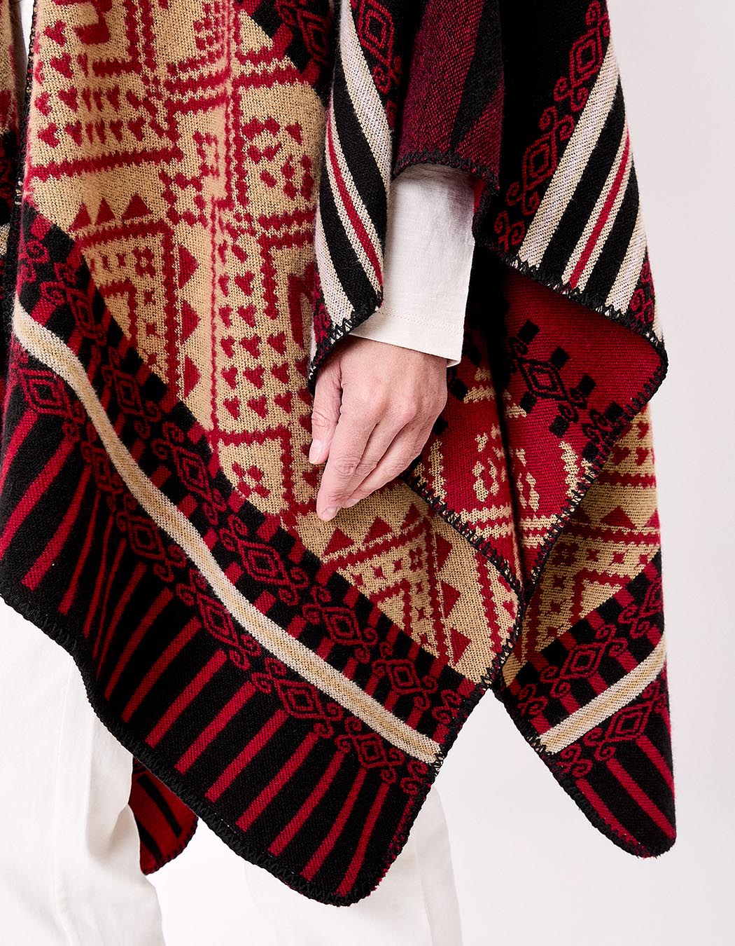 Reversible printed poncho femme La Fiancée