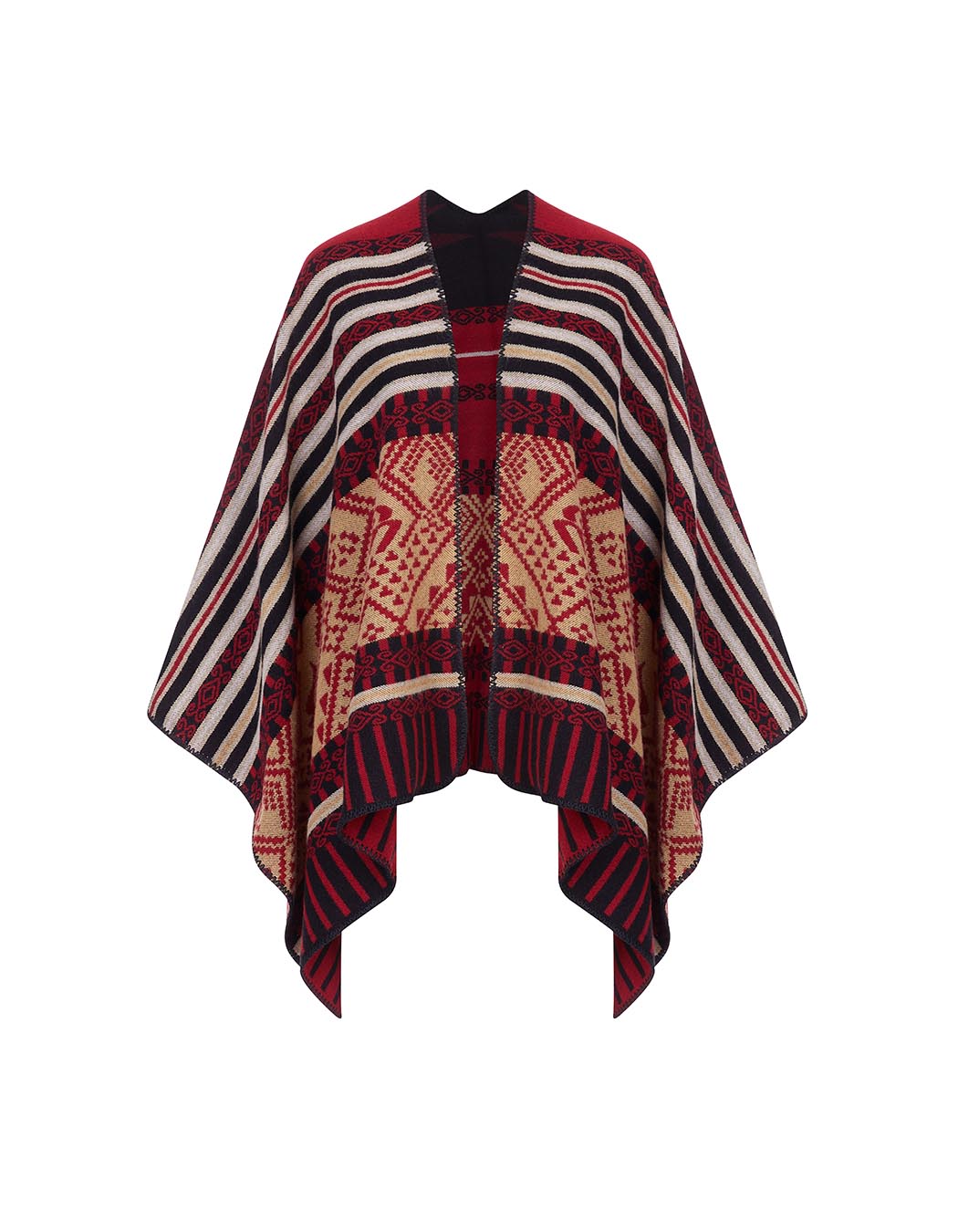 Reversible printed poncho femme La Fiancée