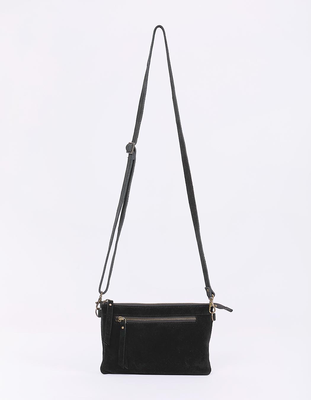 Leather crossbody bag with double pocket femme La Fiancée