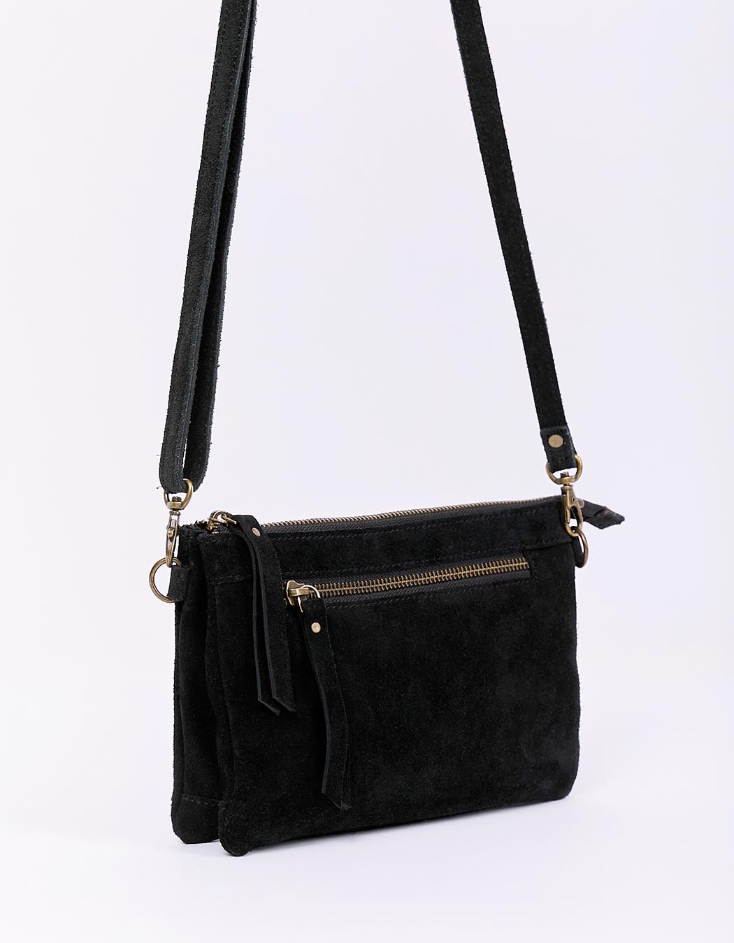 Leather crossbody bag with double pocket femme La Fiancée