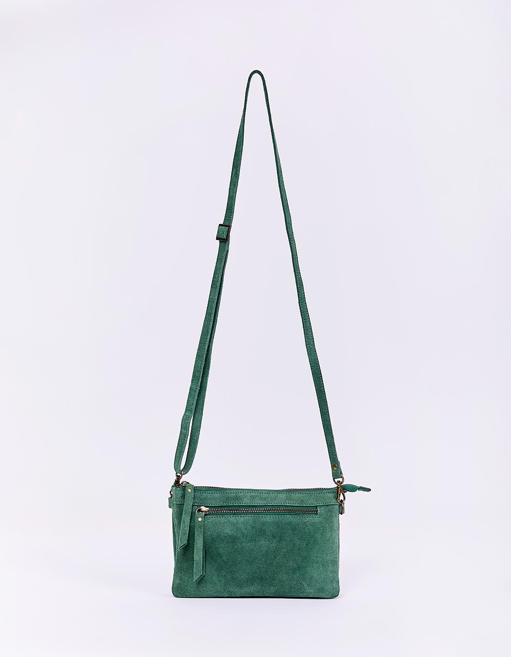 Leather crossbody bag with double pocket femme La Fiancée