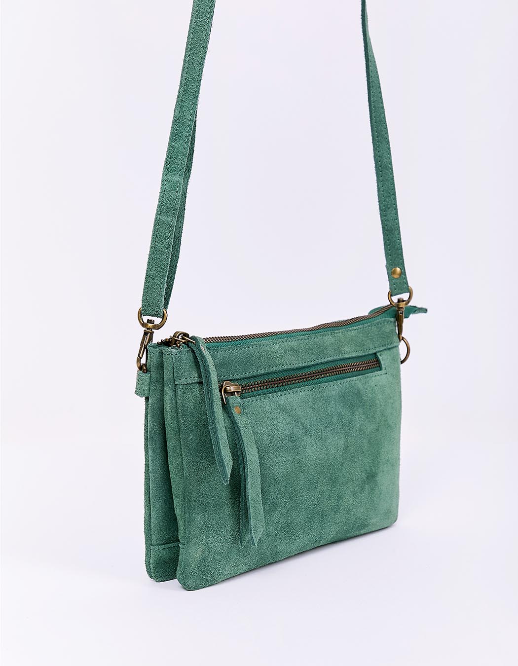 Leather crossbody bag with double pocket femme La Fiancée