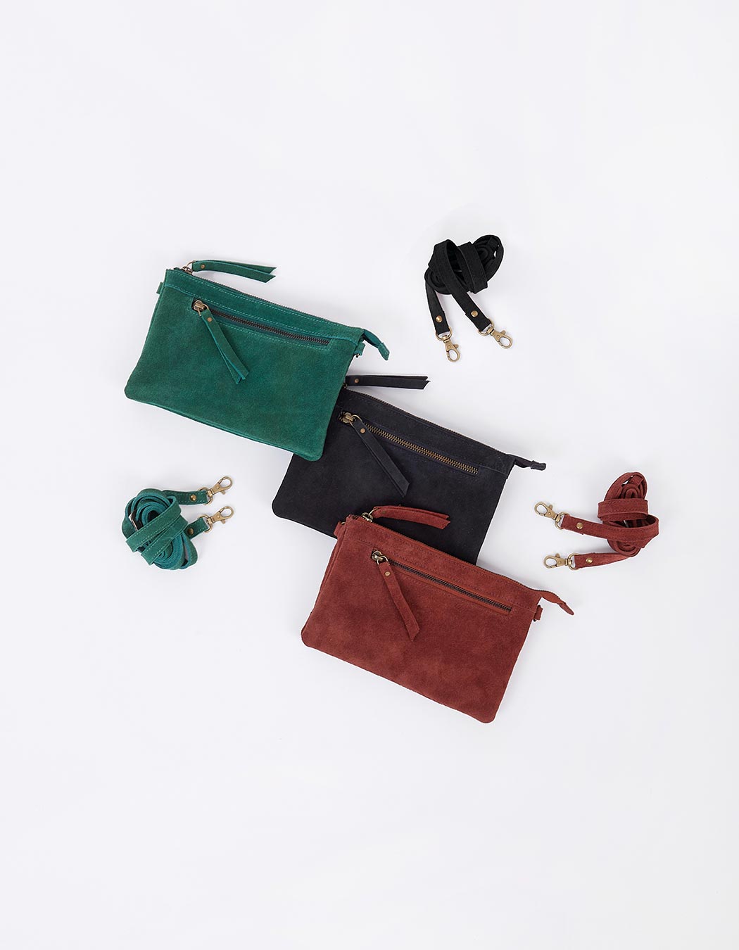 Leather crossbody bag with double pocket femme La Fiancée