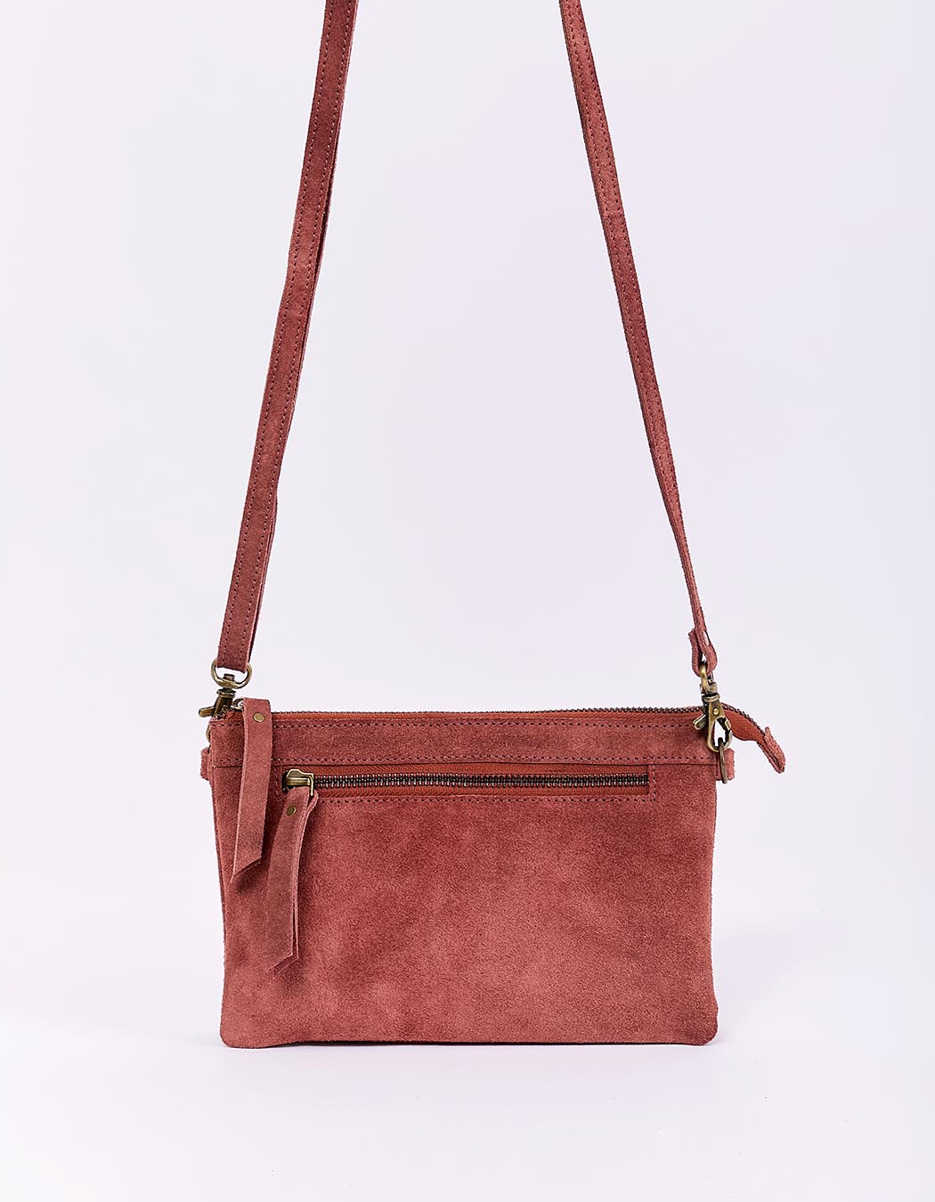 Leather crossbody bag with double pocket femme La Fiancée