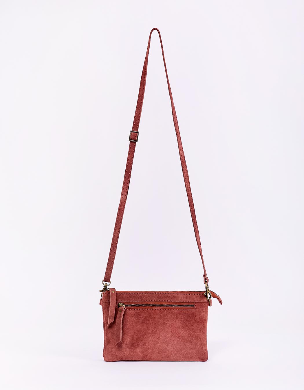 Leather crossbody bag with double pocket femme La Fiancée