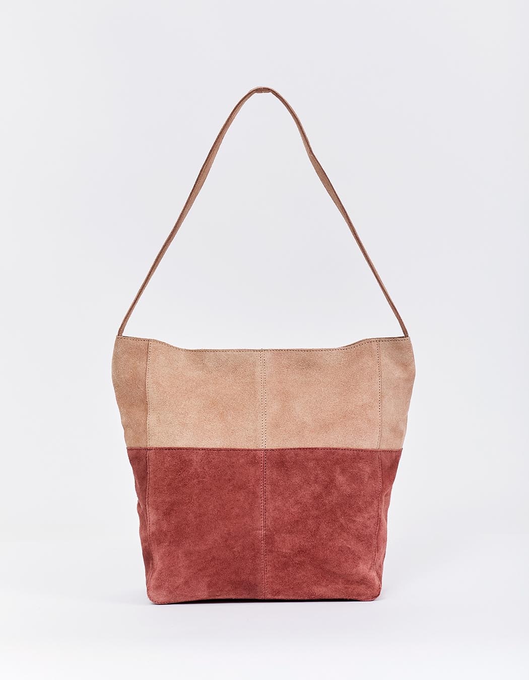 Two-tone suede leather satchel bag femme La Fiancée
