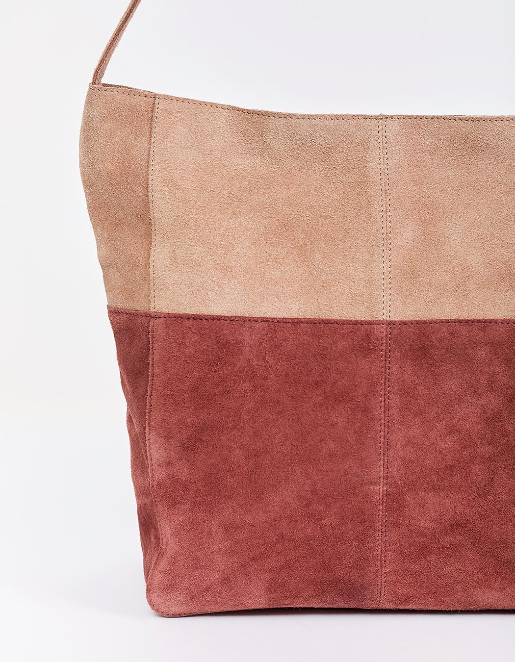 Two-tone suede leather satchel bag femme La Fiancée