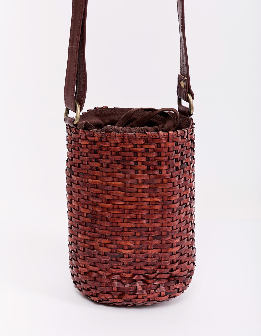 Woven leather bucket bag femme La Fiancée