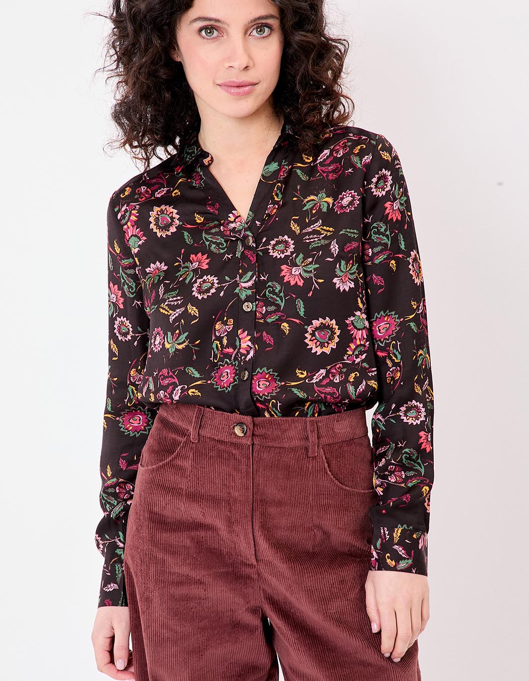Straight satin shirt femme La Fiancée