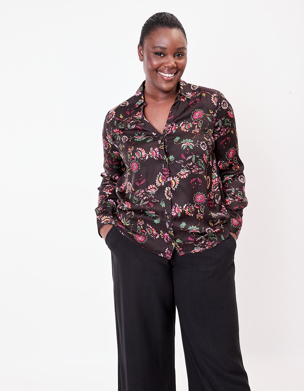 Straight satin shirt femme La Fiancée