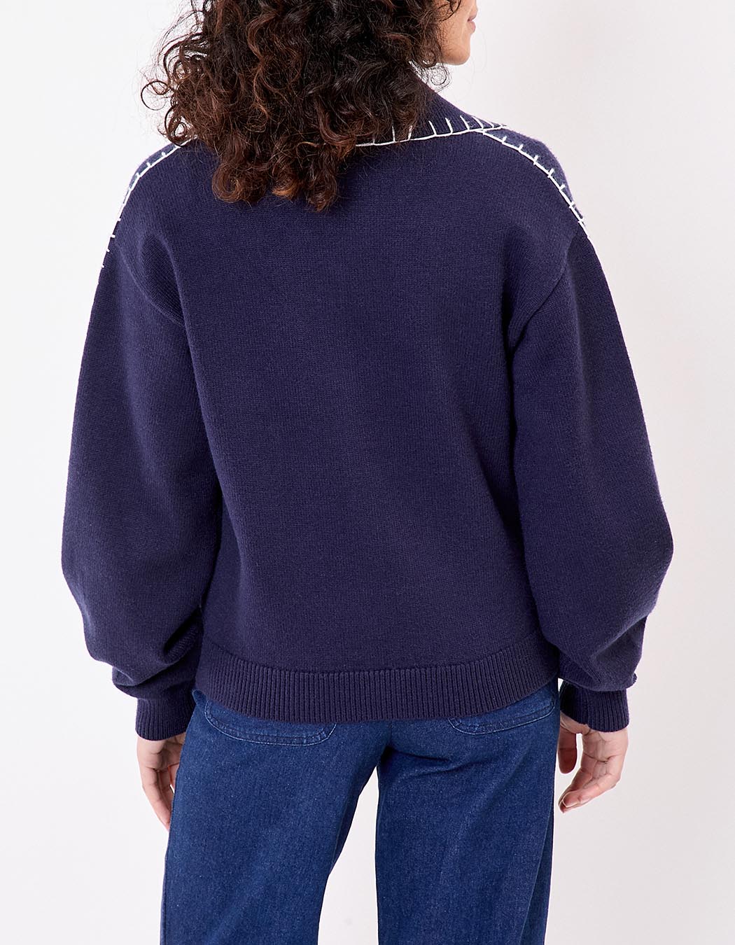 Knit cardigan with shirt collar femme La Fiancée