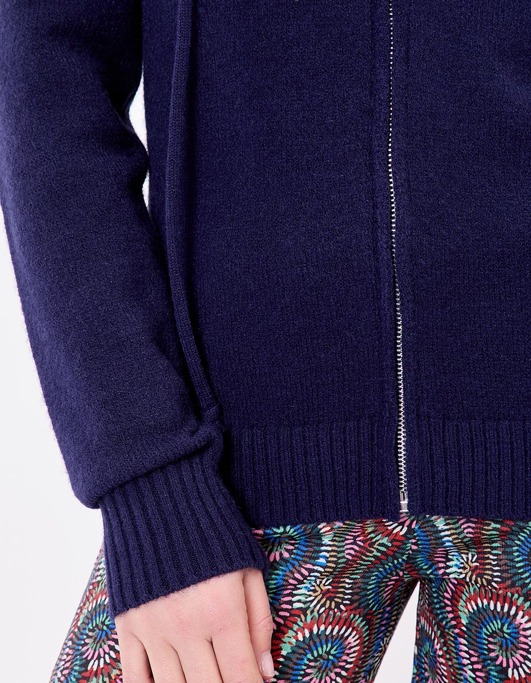 Hooded zip knit cardigan femme La Fiancée