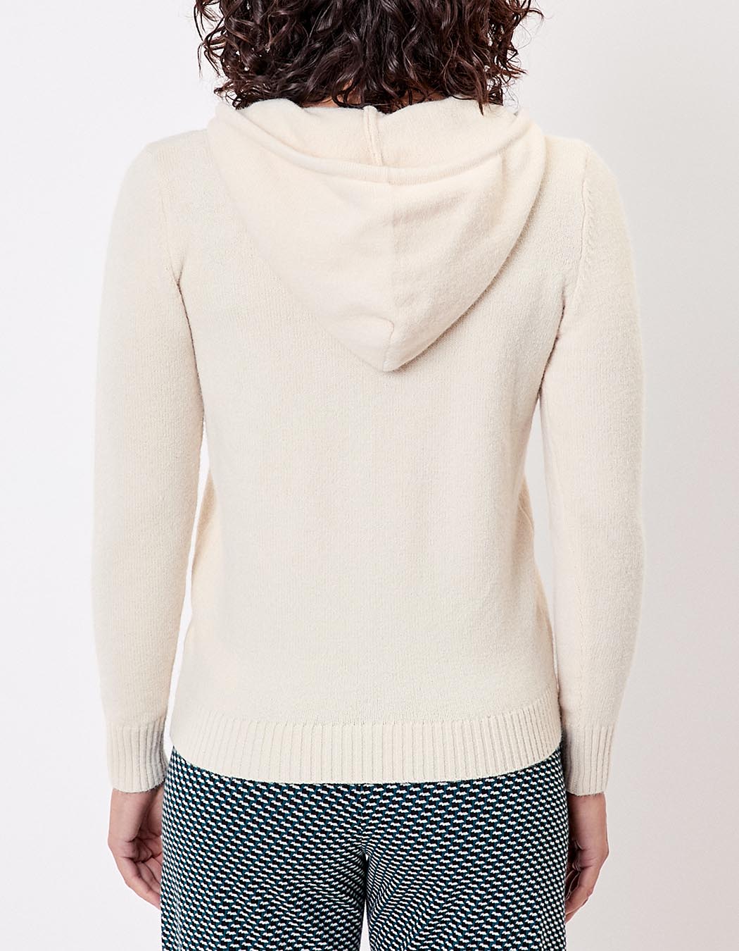 Hooded zip knit cardigan femme La Fiancée