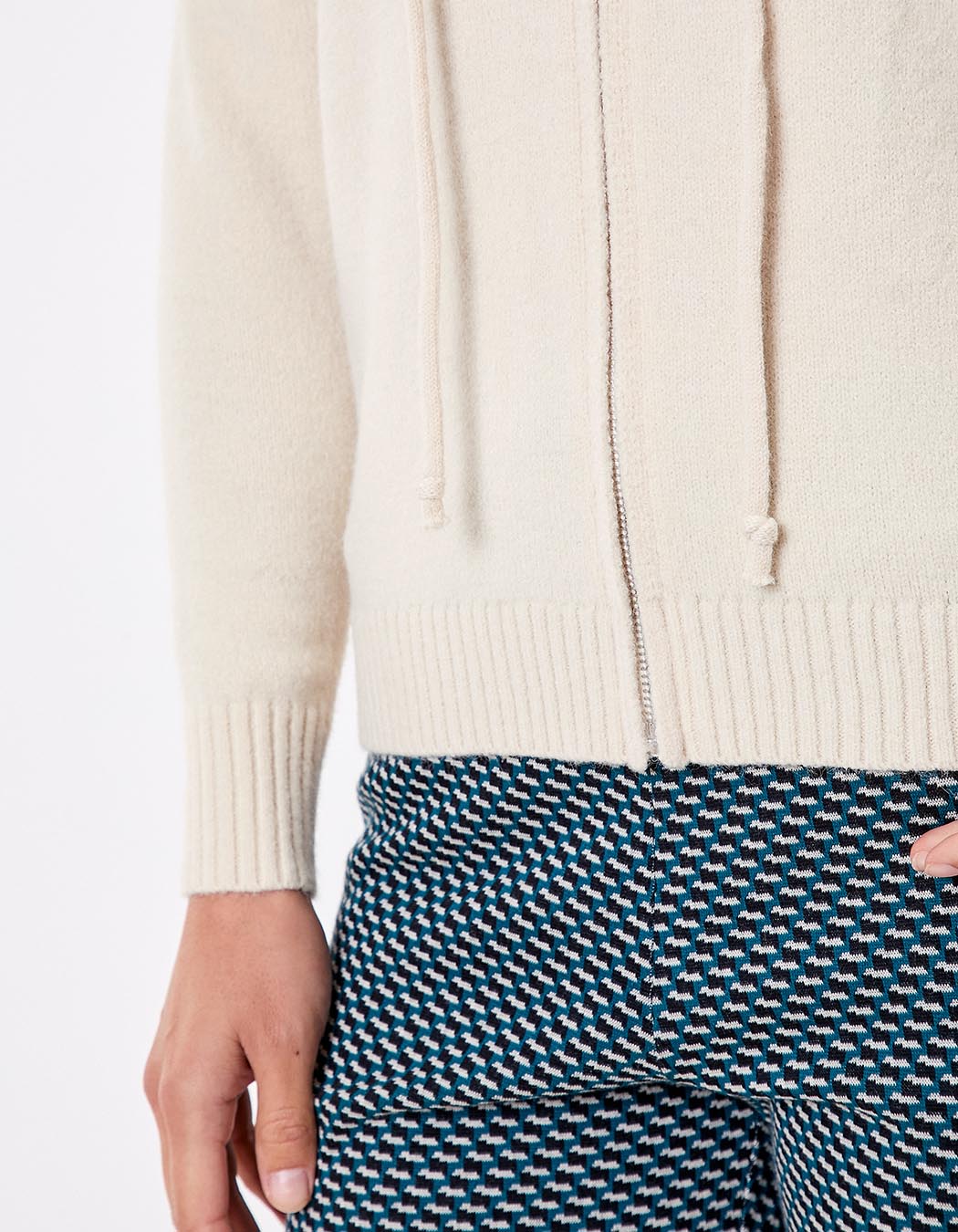 Hooded zip knit cardigan femme La Fiancée