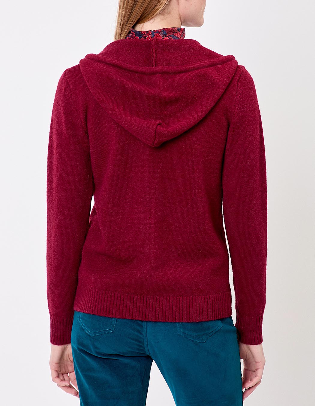 Hooded zip knit cardigan femme La Fiancée