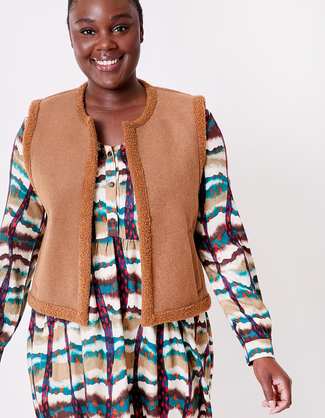 Sleeveless wool-lined vest femme La Fiancée