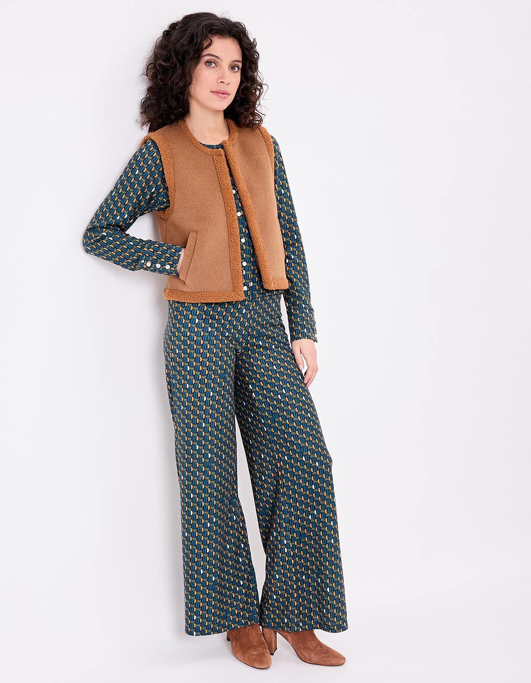 Sleeveless wool-lined vest femme La Fiancée