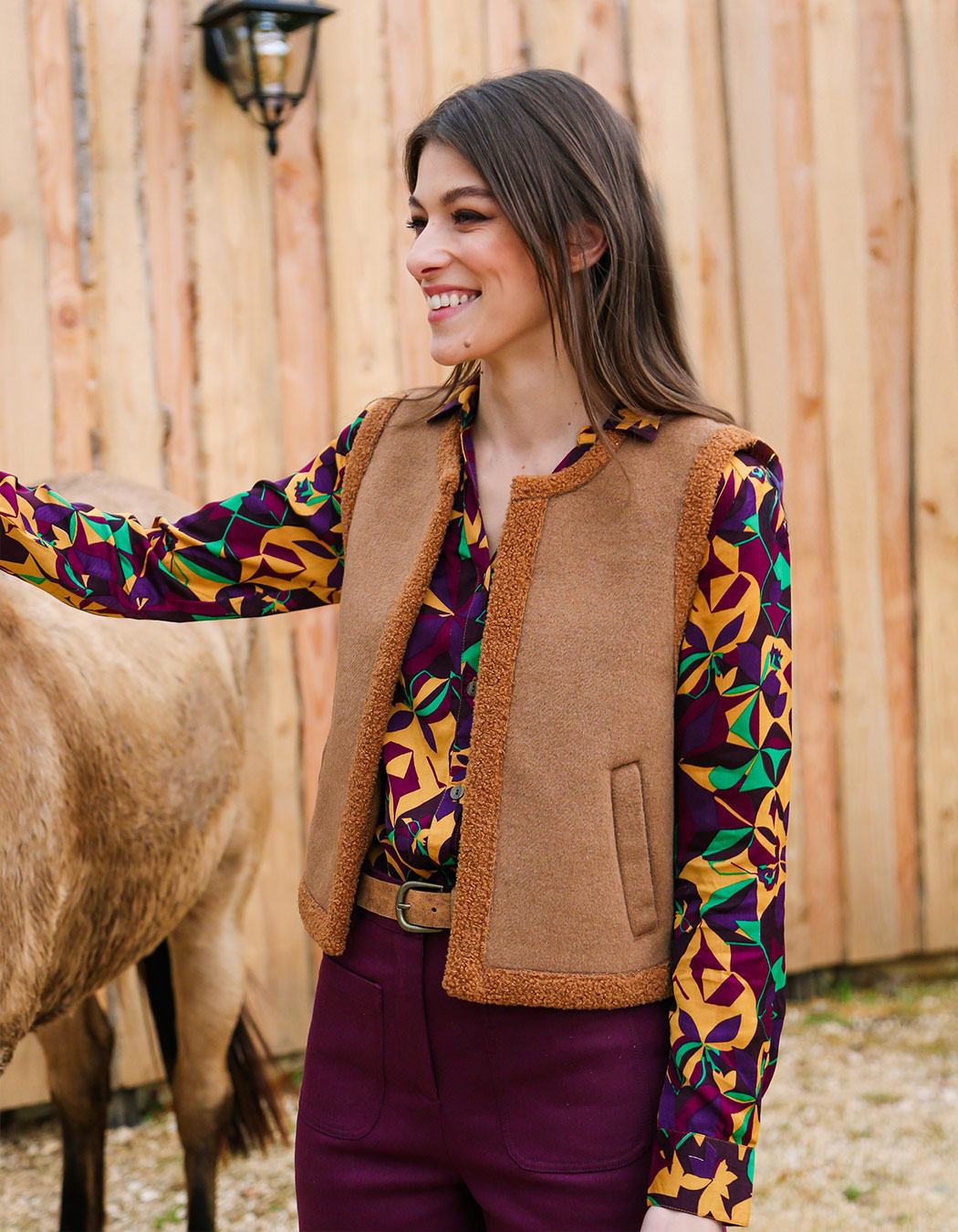 Sleeveless wool-lined vest femme La Fiancée