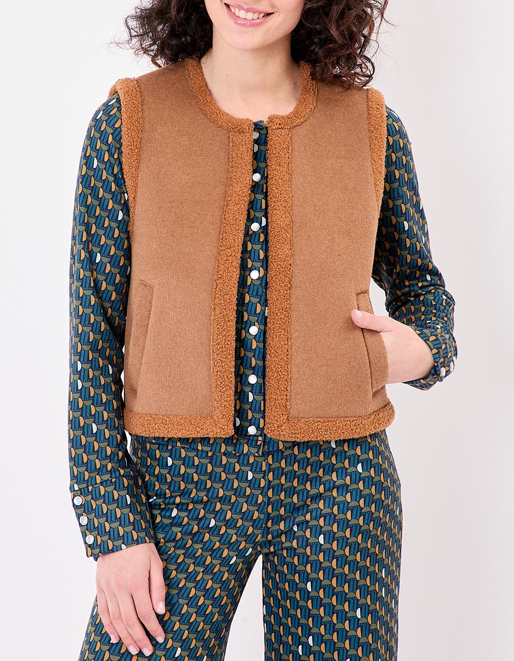 Sleeveless wool-lined vest femme La Fiancée