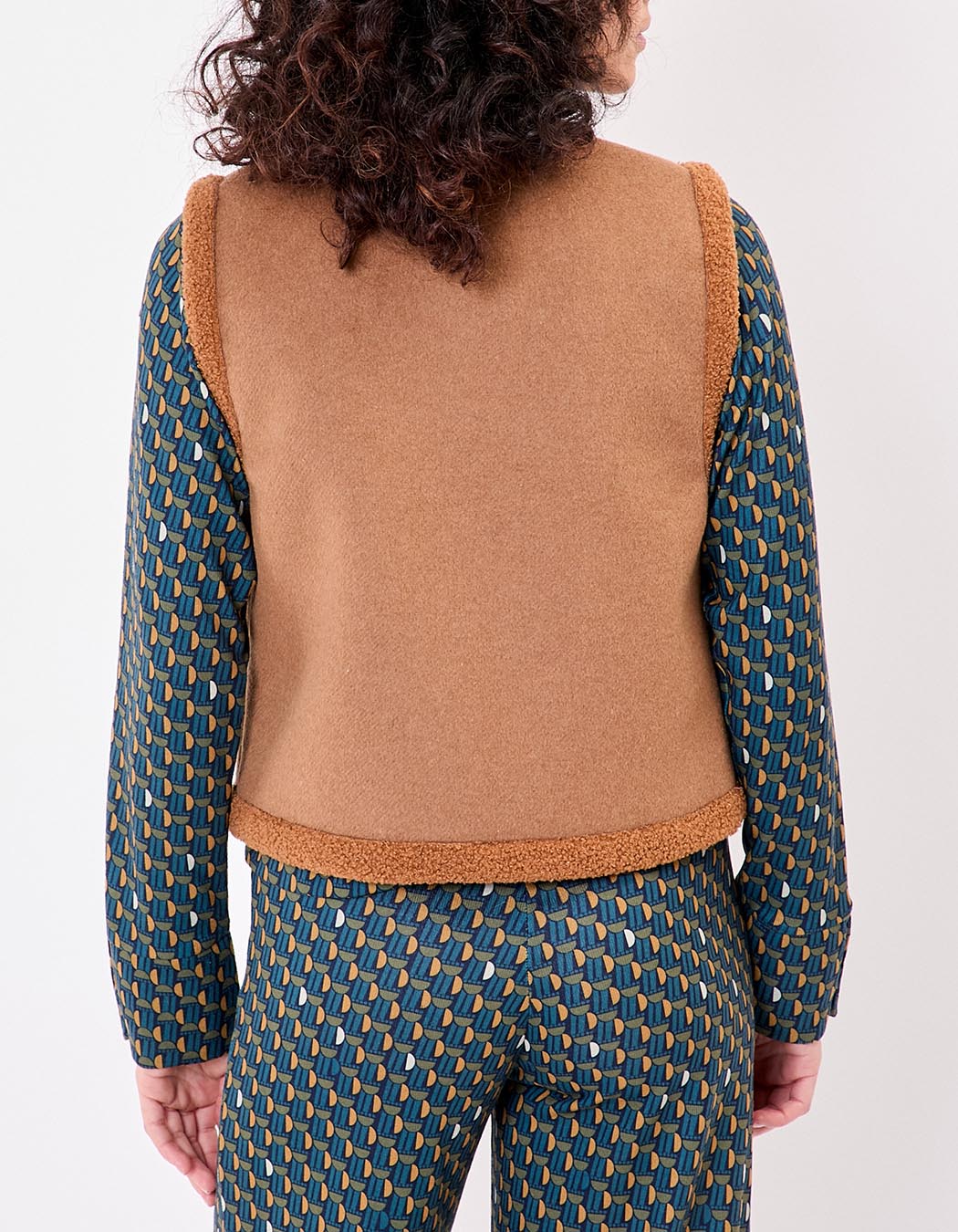 Sleeveless wool-lined vest femme La Fiancée