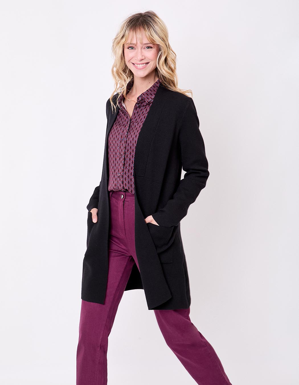 Plain long knit cardigan femme La Fiancée