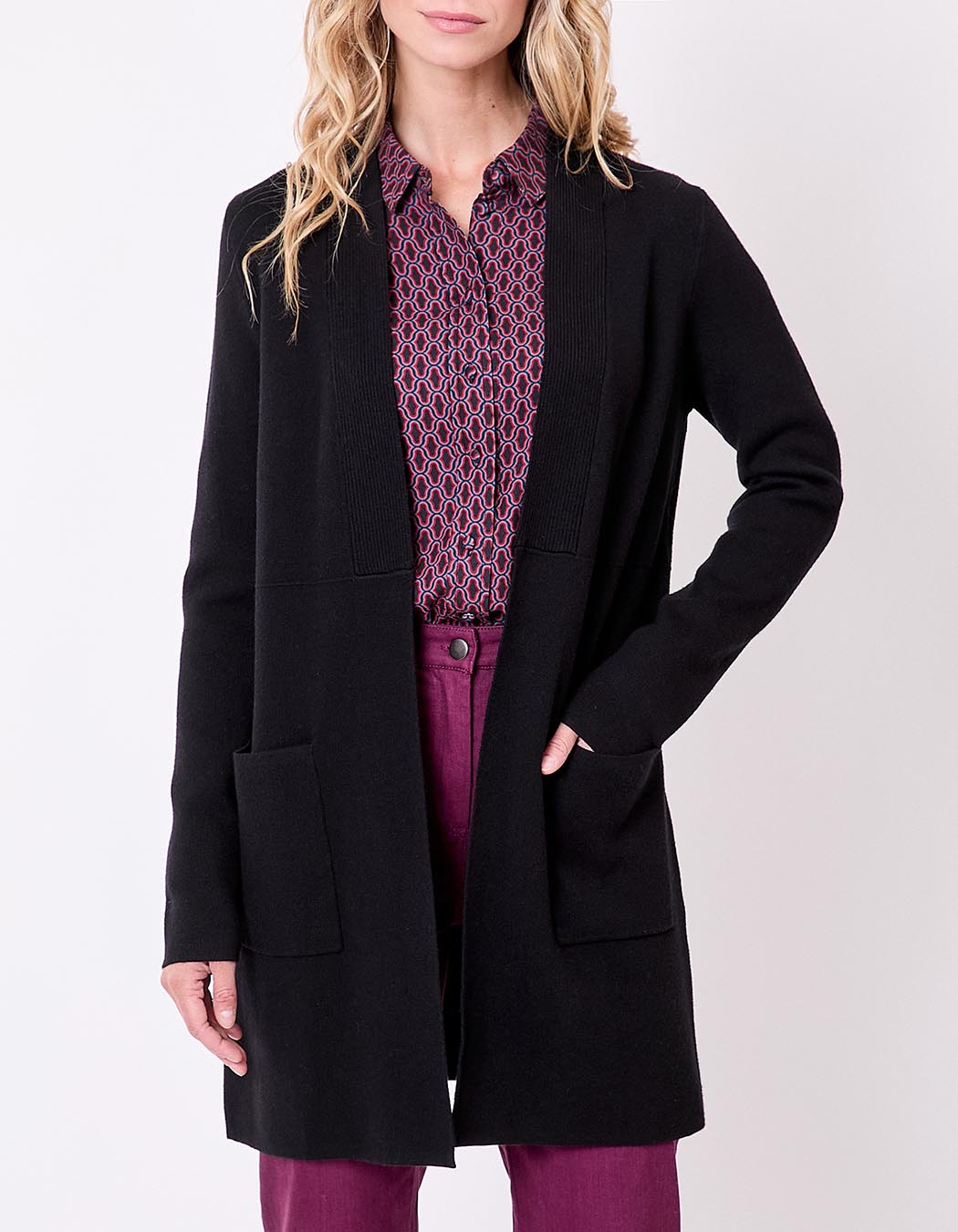 Plain long knit cardigan femme La Fiancée