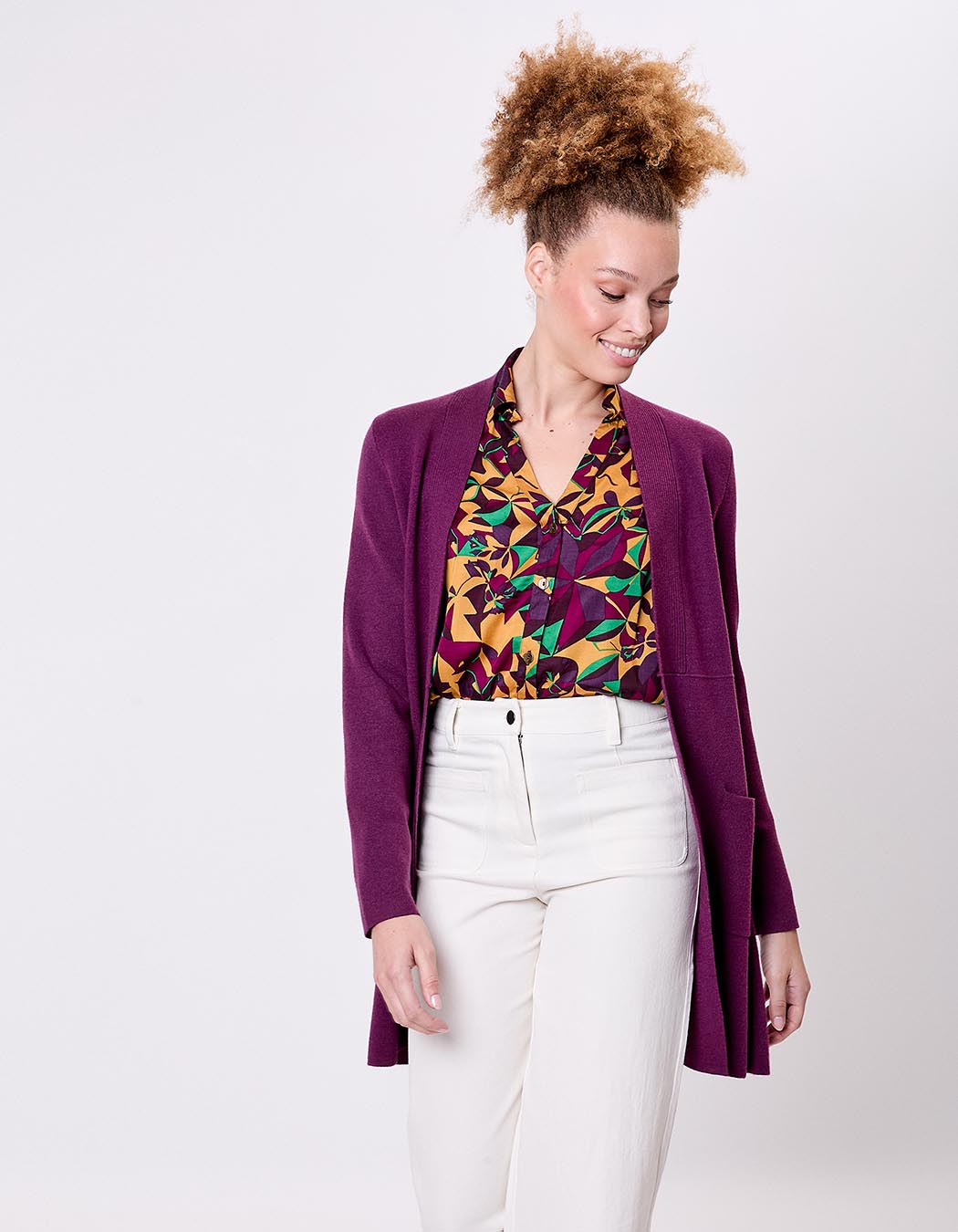 Plain long knit cardigan femme La Fiancée