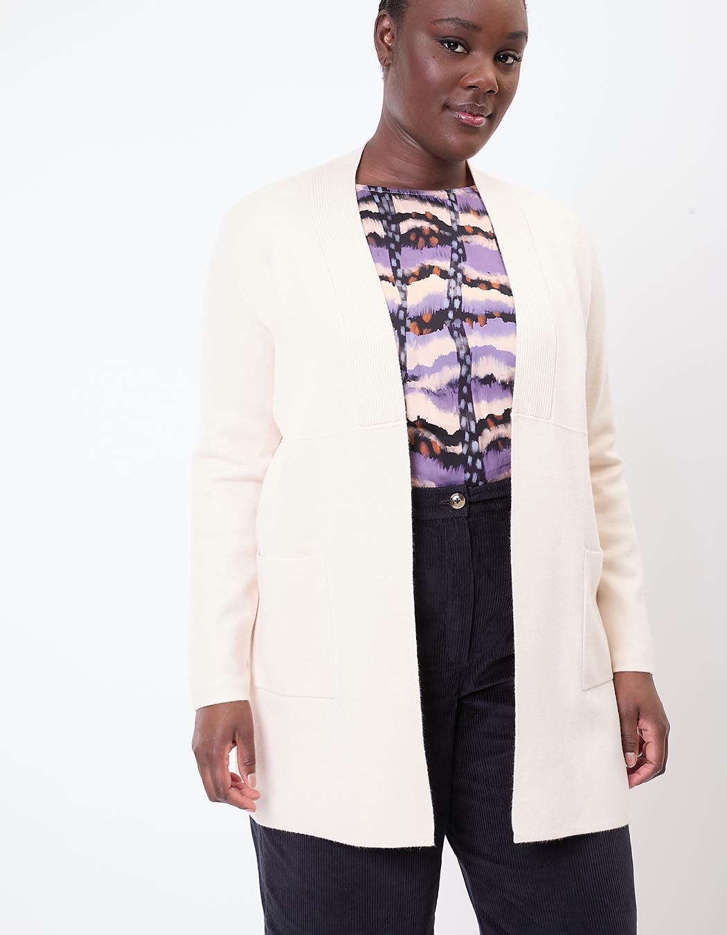 Plain long knit cardigan femme La Fiancée