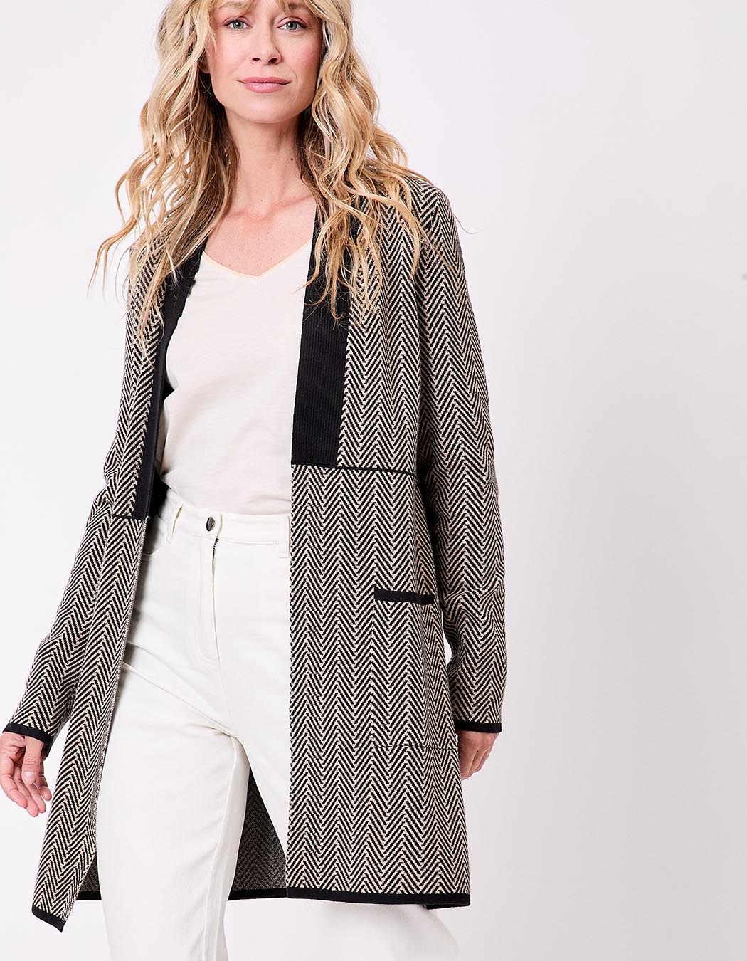 Plain long knit cardigan femme La Fiancée