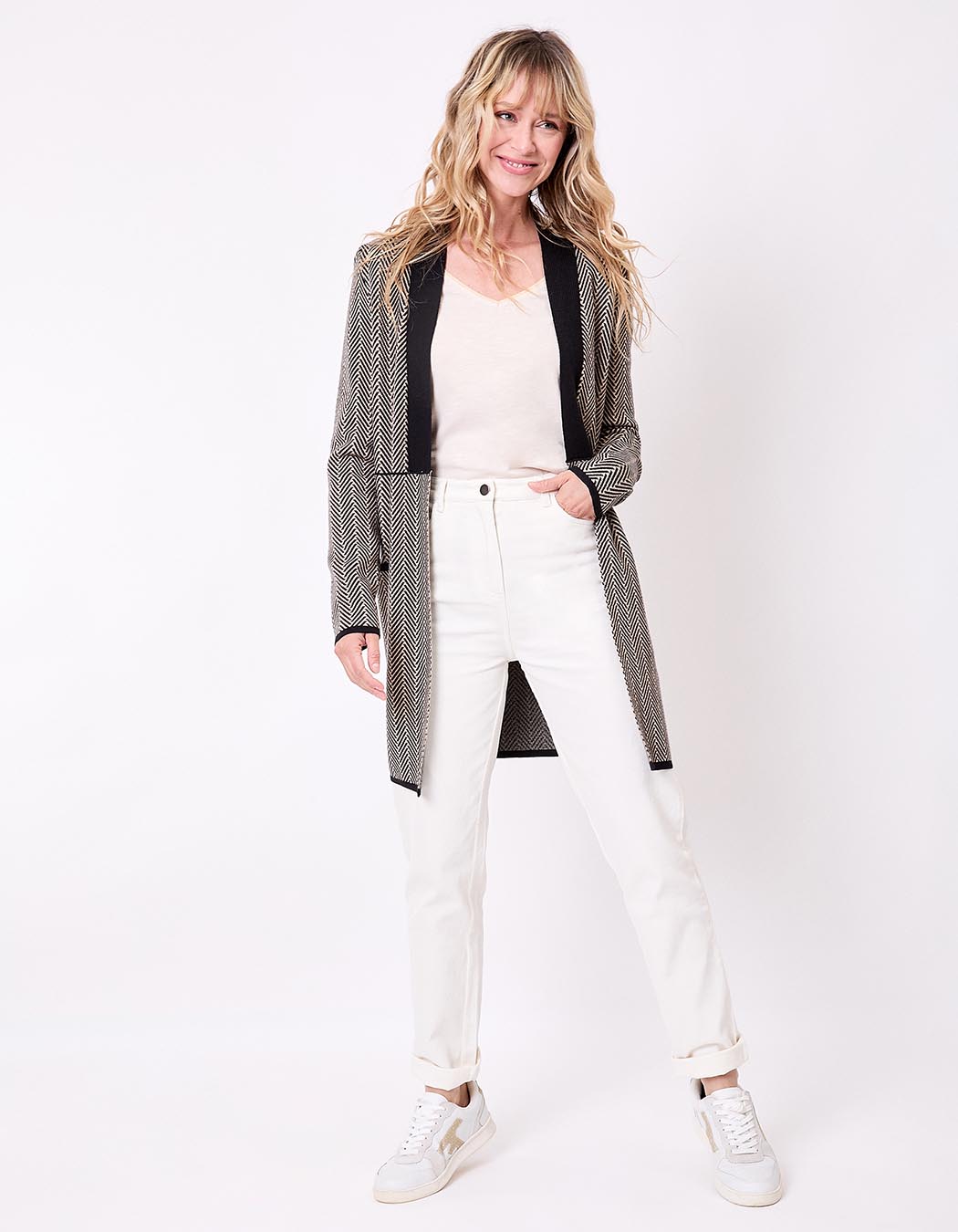 Plain long knit cardigan femme La Fiancée