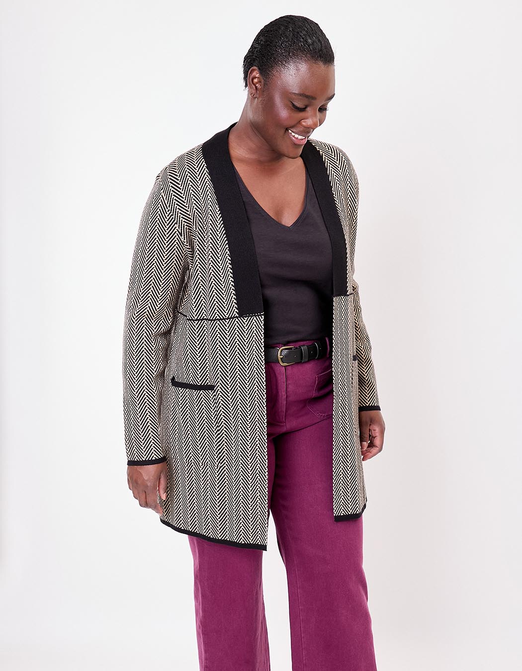 Plain long knit cardigan femme La Fiancée
