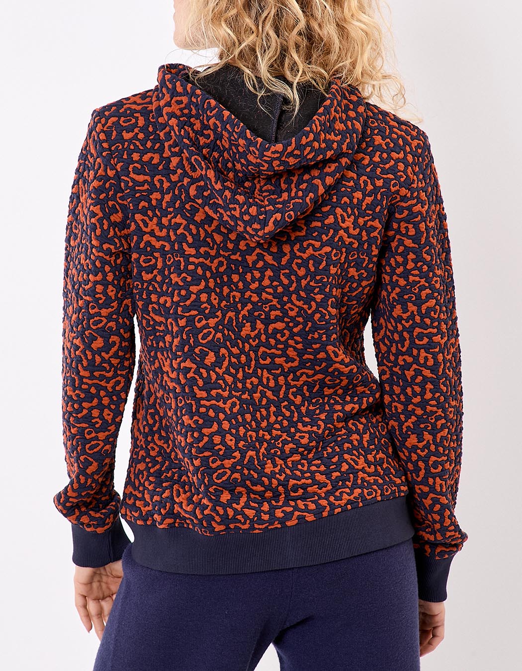 Jacquard knit zip sweatshirt femme La Fiancée