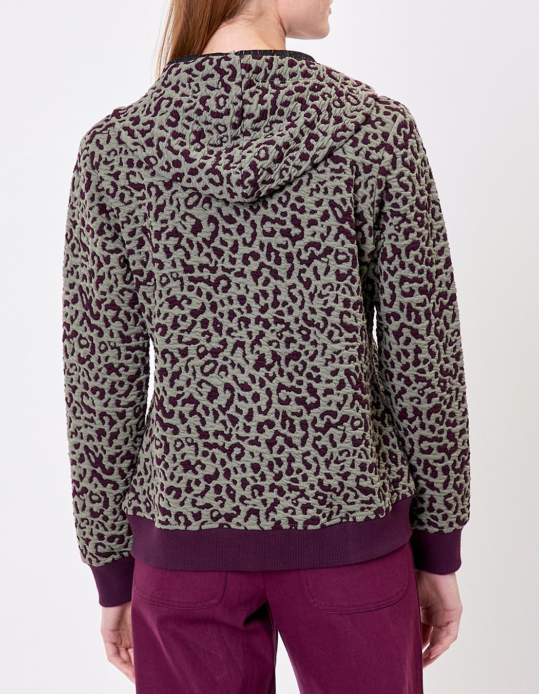 Jacquard knit zip sweatshirt femme La Fiancée
