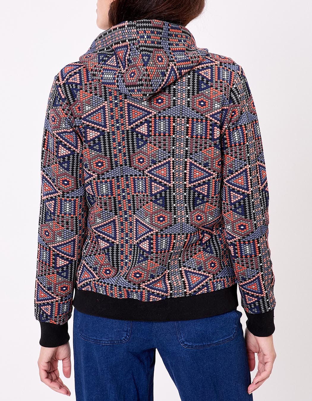 Jacquard knit zip sweatshirt femme La Fiancée