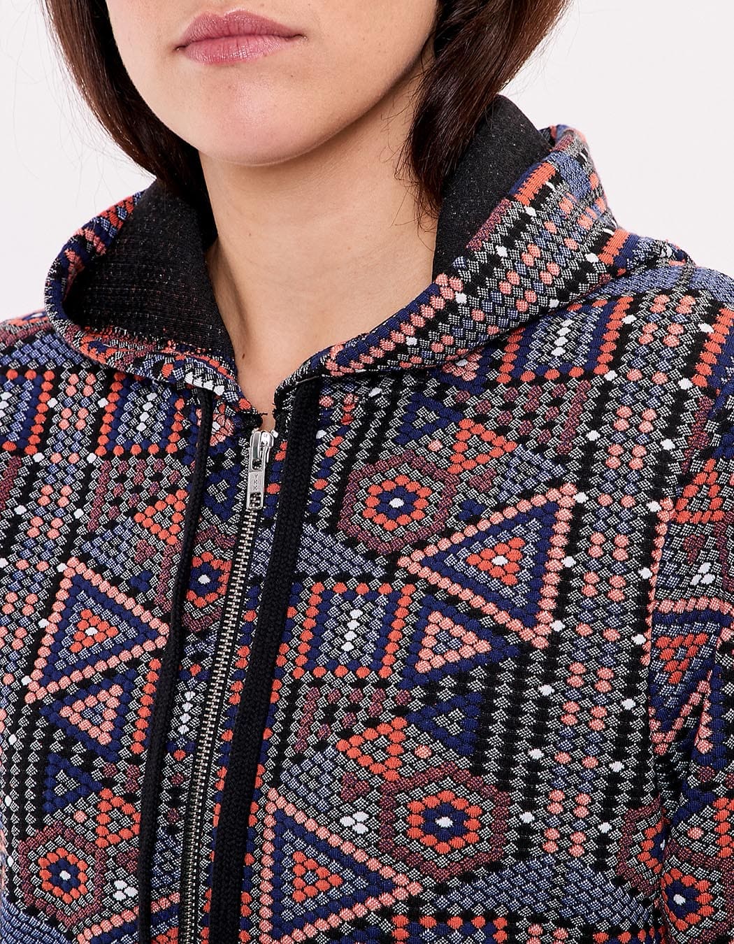 Jacquard knit zip sweatshirt femme La Fiancée